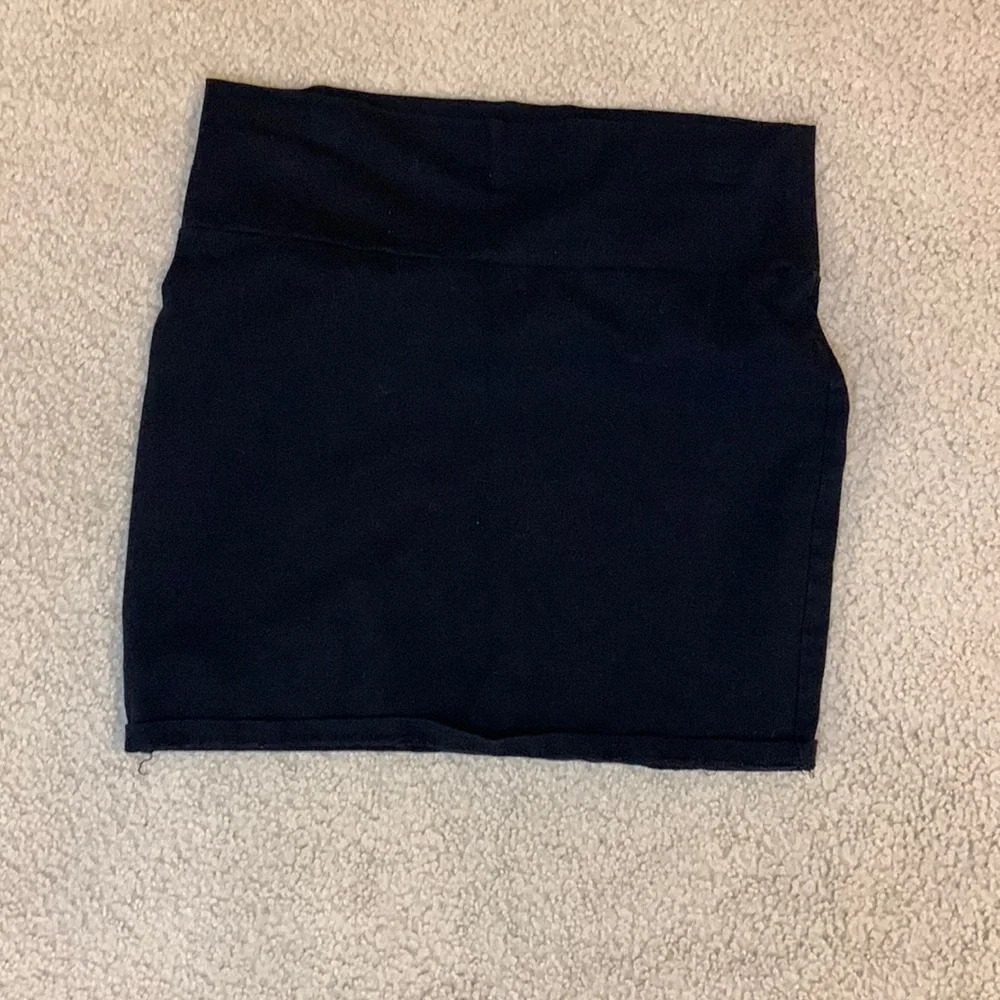 Charlotte Russe bodycon black stretchy cotton miniskirt size large - Picture 3 of 10